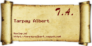 Tarpay Albert névjegykártya